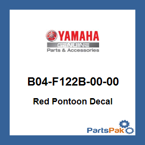 Yamaha B04-F122B-00-00 Red Pontoon Decal; B04F122B0000
