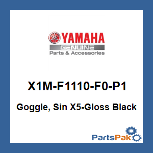 Yamaha X1M-F1110-F0-P1 Goggle, Sin X5-Gloss Black; X1MF1110F0P1