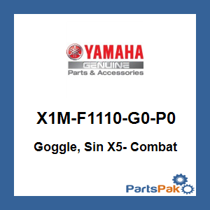 Yamaha X1M-F1110-G0-P0 Goggle, Sin X5- Combat; X1MF1110G0P0
