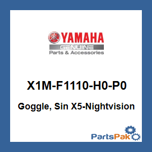 Yamaha X1M-F1110-H0-P0 Goggle, Sin X5-Nightvision; X1MF1110H0P0