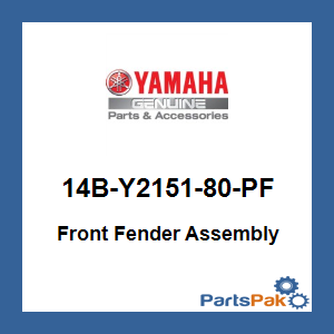 Yamaha 14B-Y2151-80-PF Front Fender Assembly; 14BY215180PF