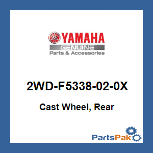 Yamaha 2WD-F5338-02-0X Cast Wheel, Rear; 2WDF5338020X