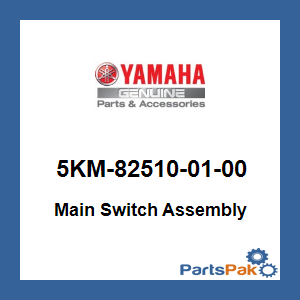 Yamaha 5KM-82510-01-00 Main Switch Assembly; 5KM825100100
