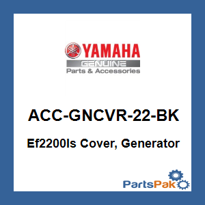 Yamaha ACC-GNCVR-22-BK Ef2200Is Cover, Generator Black; ACCGNCVR22BK
