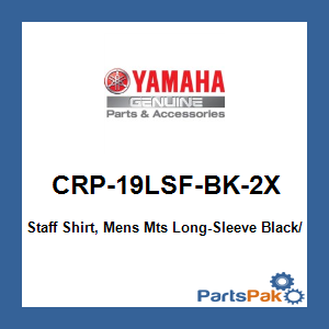 Yamaha CRP-19LSF-BK-2X Staff Shirt, Mens Mts Long-Sleeve Black/Blue 2X; CRP19LSFBK2X