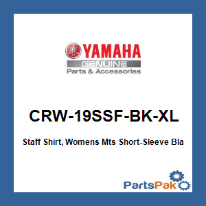 Yamaha CRW-19SSF-BK-XL Staff Shirt, Womens Mts Short-Sleeve Black/Blue Xl; CRW19SSFBKXL