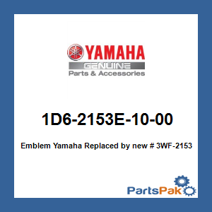 Yamaha 3WF-2153E-41-00 Emblem, Yamaha; 3WF2153E4100