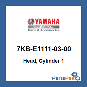 Yamaha 7KB-E1111-03-00 Head, Cylinder 1; 7KBE11110300