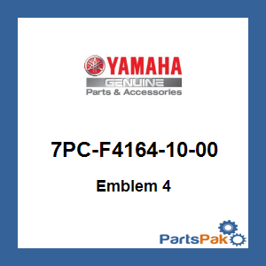 Yamaha 7PC-F4164-10-00 Emblem 4; 7PCF41641000