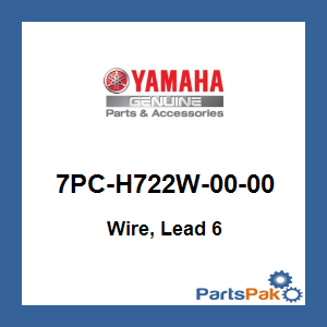 Yamaha 7PC-H722W-00-00 Wire, Lead 6; 7PCH722W0000