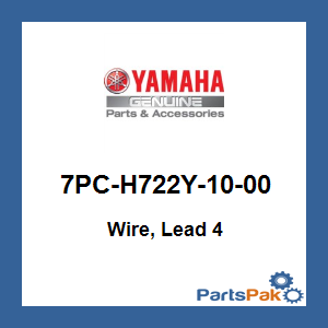 Yamaha 7PC-H722Y-10-00 Wire, Lead 4; 7PCH722Y1000