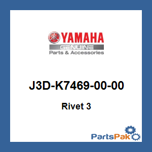 Yamaha J3D-K7469-00-00 Rivet 3; J3DK74690000