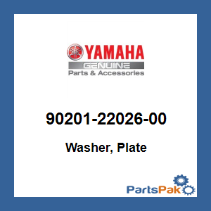 Yamaha 90201-22026-00 Washer, Plate; 902012202600