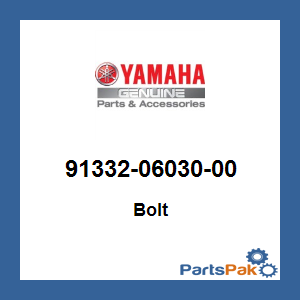 Yamaha 91332-06030-00 Bolt; 913320603000