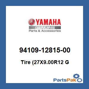 Yamaha 94109-12815-00 Tire (27X9.00R12 G; 941091281500
