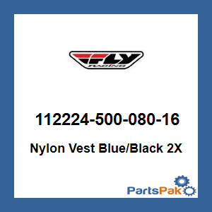 Fly Racing 112224-500-080-16; Nylon Vest Blue/Black 2X
