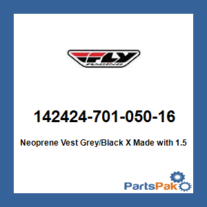 Fly Racing 142424-701-050-16; Neoprene Vest Grey/Black X