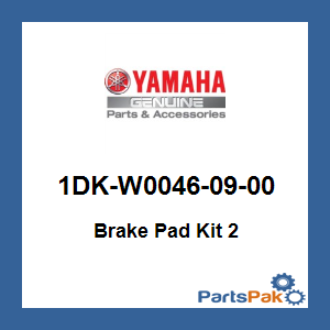 Yamaha 1DK-W0046-09-00 Brake Pad Kit 2; New # 1DK-W0046-00-00