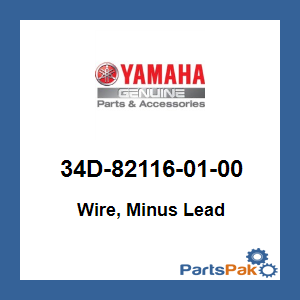 Yamaha 34D-82116-01-00 Wire, Minus Lead; 34D821160100