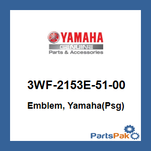 Yamaha 3WF-2153E-51-00 Emblem, Yamaha(Psg); 3WF2153E5100