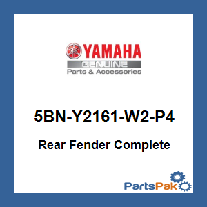 Yamaha 5BN-Y2161-W2-P4 Rear Fender Complete; 5BNY2161W2P4