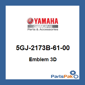 Yamaha 5GJ-2173B-61-00 Emblem 3D; 5GJ2173B6100