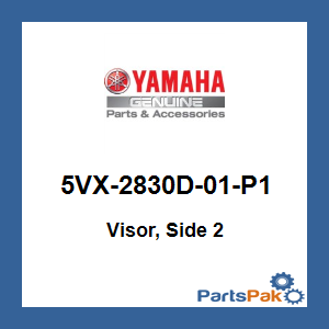 Yamaha 5VX-2830D-01-P1 Visor, Side 2; 5VX2830D01P1