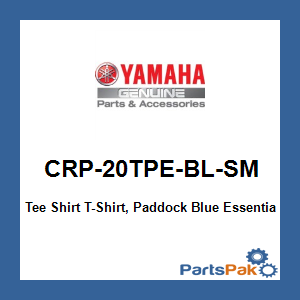 Yamaha CRP-20TPE-BL-SM Tee Shirt T-Shirt, Paddock Blue Essentials Blue; CRP20TPEBLSM
