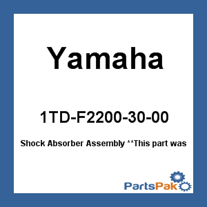 Yamaha 1TD-F2200-30-00 Shock Absorber Assembly; 1TDF22003000
