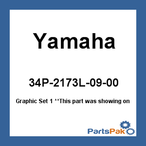 Yamaha 34P-2173L-09-00 Graphic Set 1; 34P2173L0900