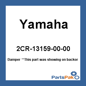 Yamaha 2CR-13159-00-00 Damper; 2CR131590000