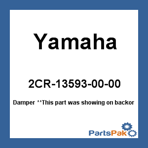 Yamaha 2CR-13593-00-00 Damper; 2CR135930000