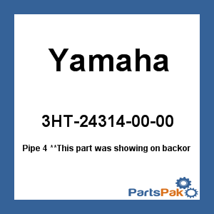 Yamaha 3HT-24314-00-00 Pipe 4; 3HT243140000