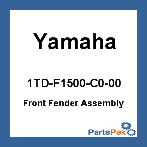 Yamaha 1TD-F1500-C0-00 Front Fender Assembly; 1TDF1500C000
