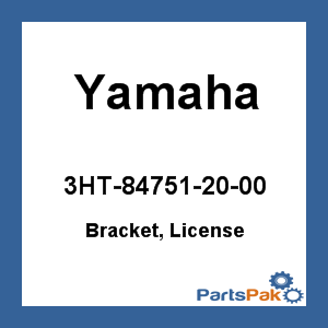 Yamaha 3HT-84751-20-00 Bracket, License; 3HT847512000