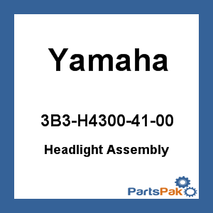 Yamaha 3B3-H4300-41-00 Headlight Assembly; 3B3H43004100