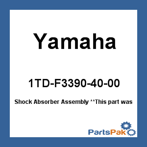 Yamaha 1TD-F3390-40-00 Shock Absorber Assembly; 1TDF33904000