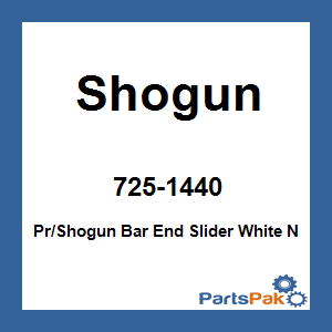 Shogun 725-1440; (Pair) Shogun Bar End Slider White N