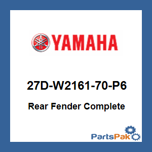 Yamaha 27D-W2161-70-P6 Rear Fender Complete; 27DW216170P6