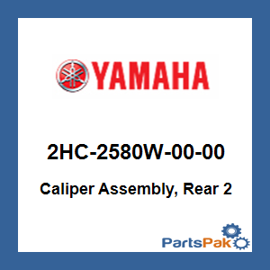 Yamaha 2HC-2580W-00-00 Caliper Assembly, Rear 2; 2HC2580W0000