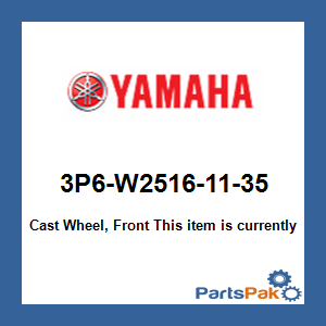 Yamaha 3P6-W2516-11-35 Cast Wheel, Front; 3P6W25161135