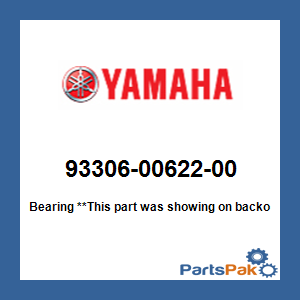 Yamaha 93306-00622-00 Bearing; 933060062200