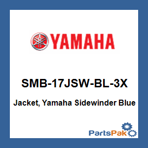 Yamaha SMB-17JSW-BL-3X Jacket, Yamaha Sidewinder Blue; SMB17JSWBL3X