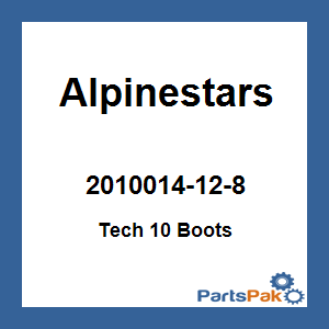 Alpinestars 2010014-12-8; Tech 10 Boots Black / White Size 08