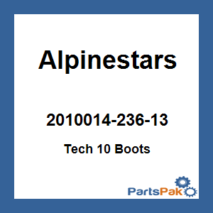 Alpinestars 2010014-236-13; Tech 10 Boots White / Red / Yellow Size 13