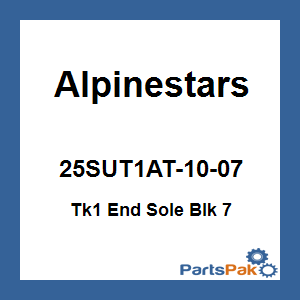 Alpinestars 25SUT1AT-10-07; Tech-1 End Sole Black Size 07