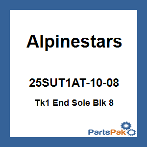 Alpinestars 25SUT1AT-10-08; Tech-1 End Sole Black Size 08