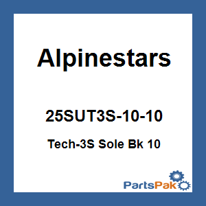 Alpinestars 25SUT3S-10-10; Tech-3S Sole Black Size 10