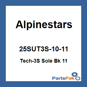 Alpinestars 25SUT3S-10-11; Tech-3S Sole Black Size 11