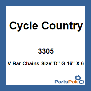 Cycle Country 3305; V-Bar Chains-Size 'D' G 16-inch X 66-inch